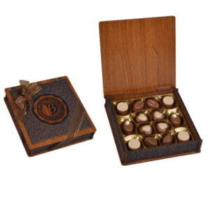 Bolci Belgian Wood Praline Collection Box Bronze 175gm